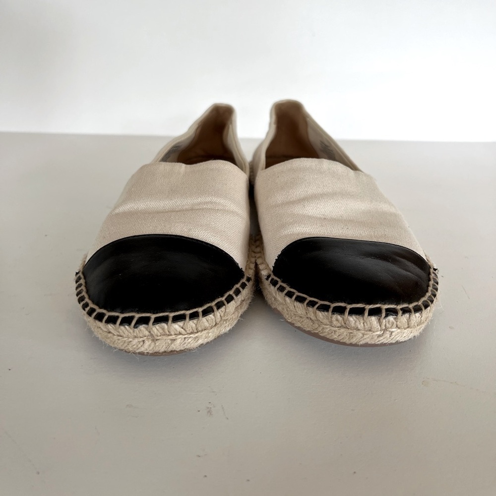 J. Crew Facto Canvas Espadrilles Flats with Black Cap Toe, size 8 - Picture 6 of 10